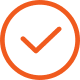 Image of an orange check mark in a circle indicating a successful action.